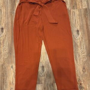 Zac & Rachel Rust Tie-Waist Ankle Pants